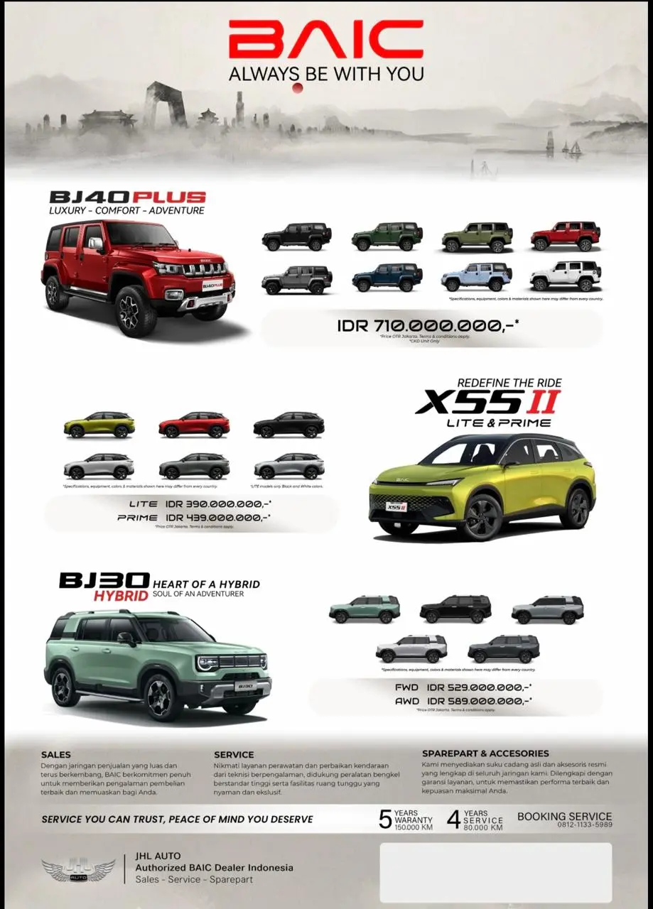 Pricelist Harga BAIC Terbaru